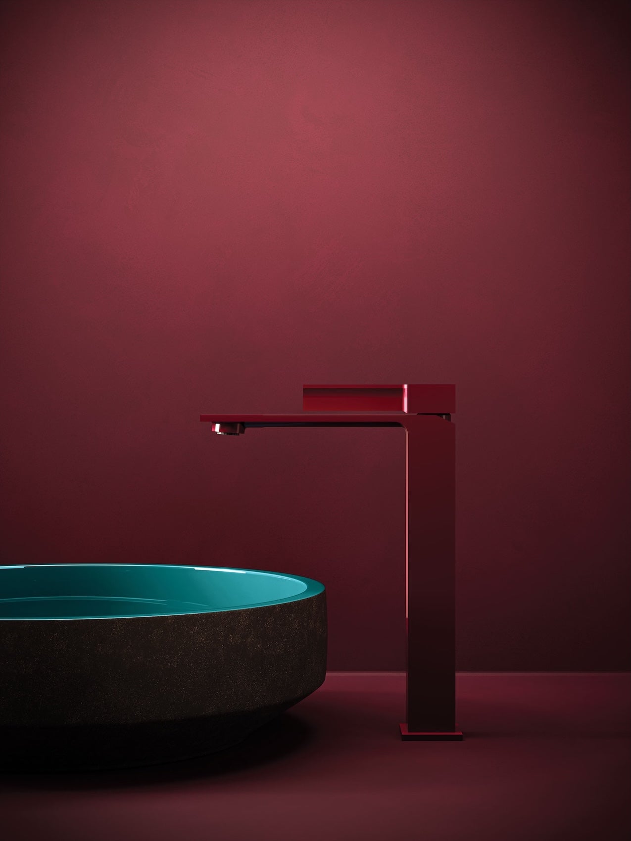 Bongio Tait designkraan in rode afwerking